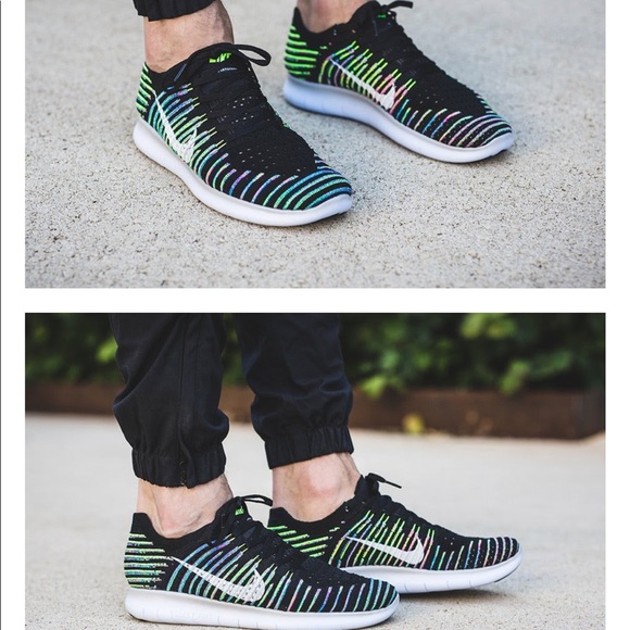 nike free rn flyknit multicolor womens